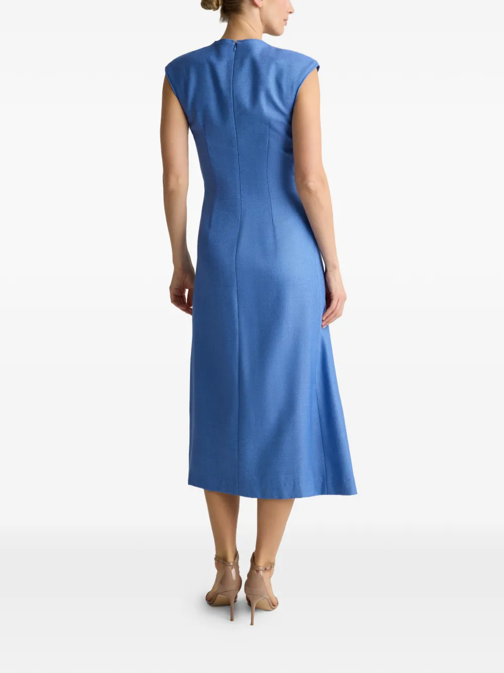 St. John Geknoopte midi-jurk Blauw