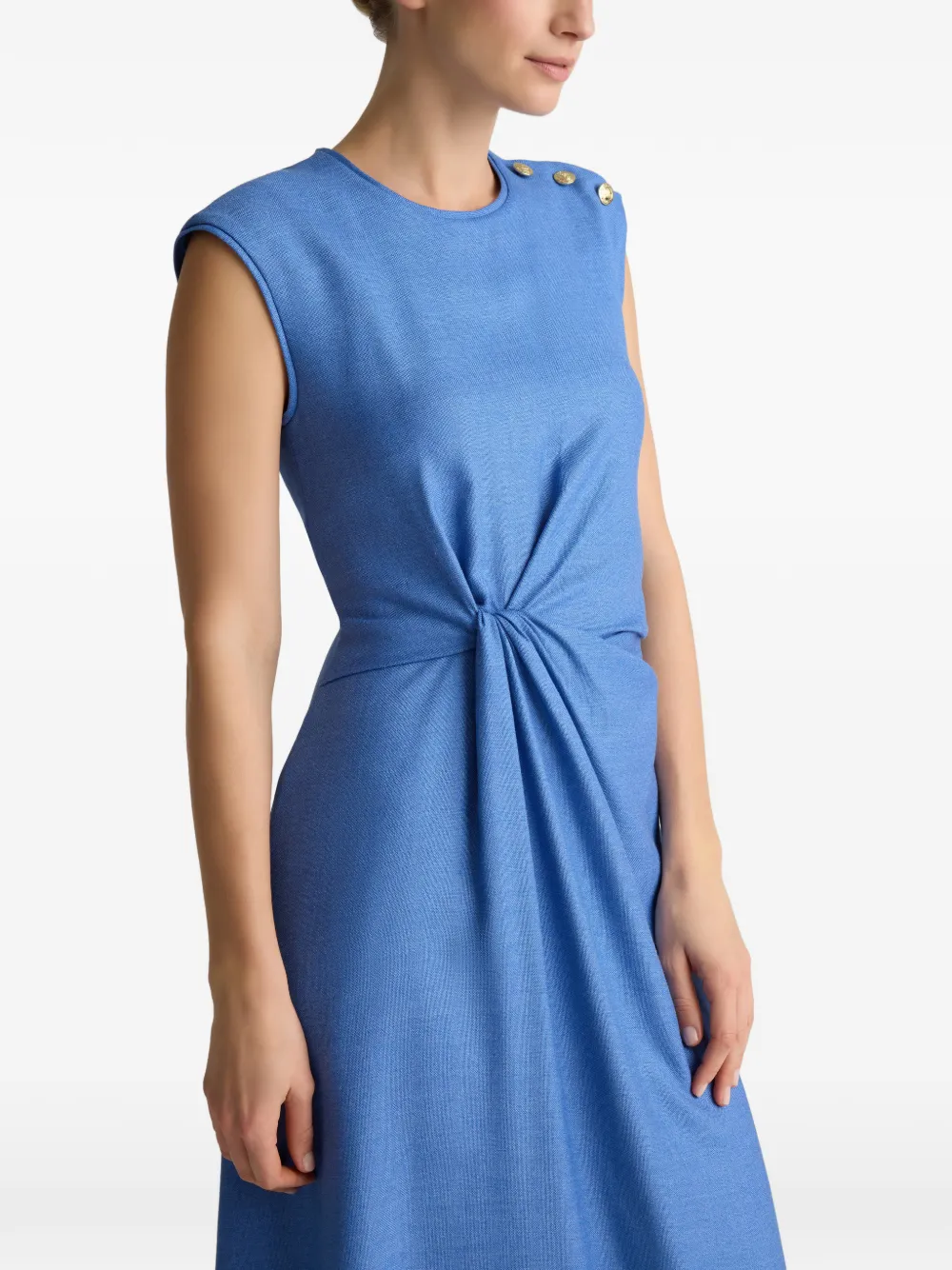 St. John Geknoopte midi-jurk Blauw