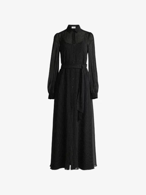 St. John dot printed silk midi dress