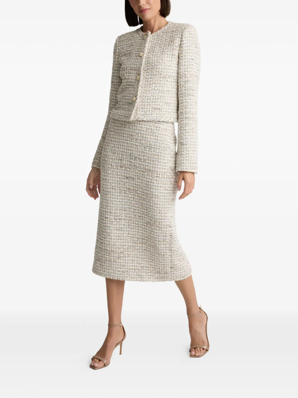  St. John Tweed Button Jacket - Neutrals 