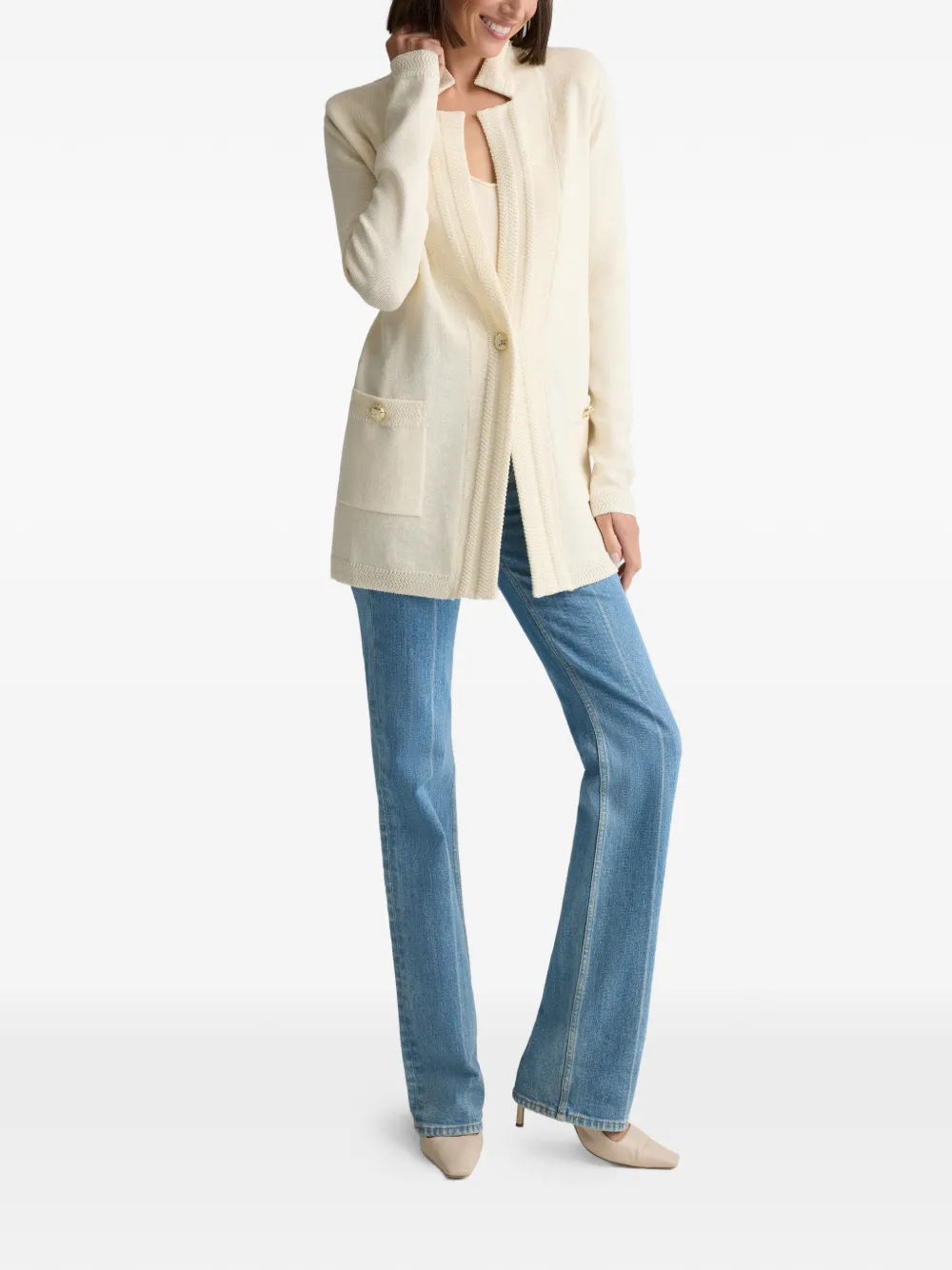  St. John Legacy Crepe Knit Jacket - Neutrals 