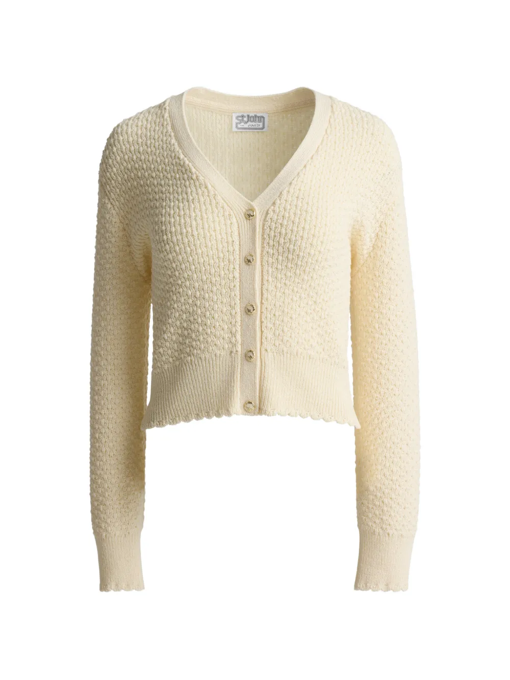 St. John perle crepe knit cardigan - Neutrals