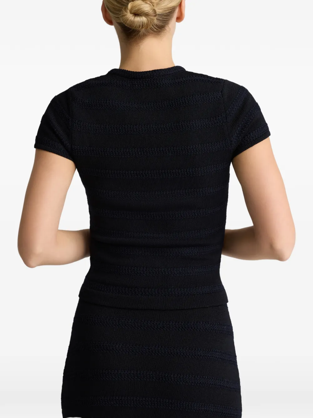 St. John T-shirt met Bretonse streep Zwart