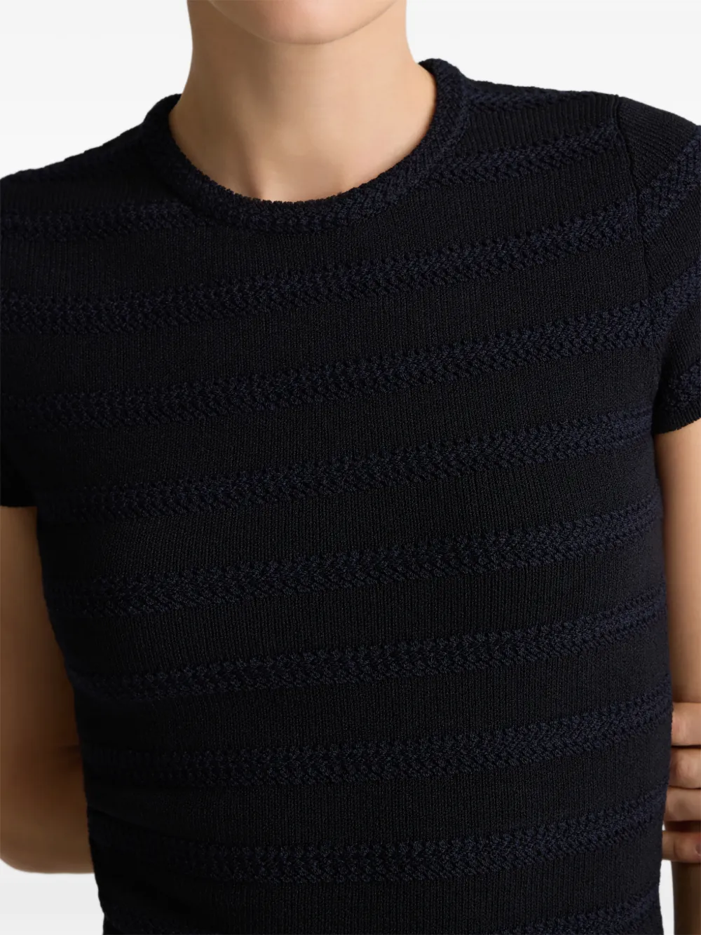 St. John T-shirt met Bretonse streep Zwart