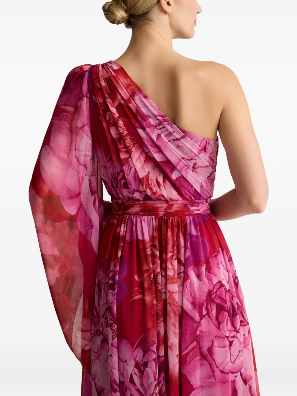 Paloma One-Shoulder Floral-Print Dress