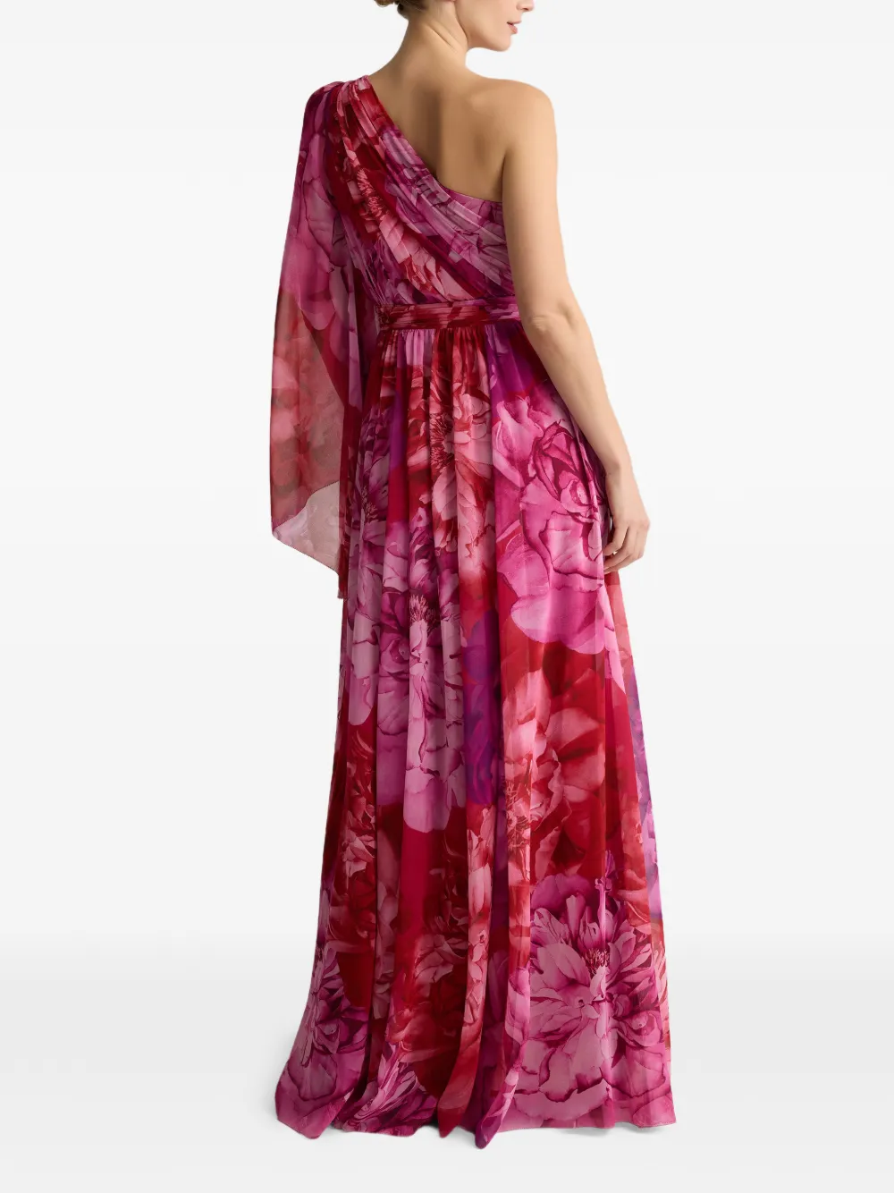 Paloma One-Shoulder Floral-Print Dress
