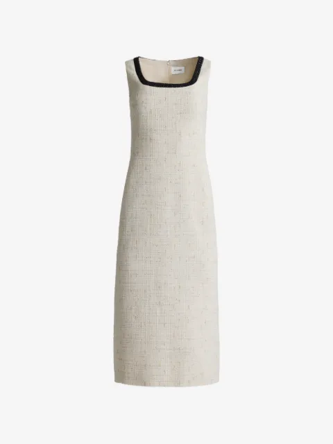 St. John tweed square-neck midi dress