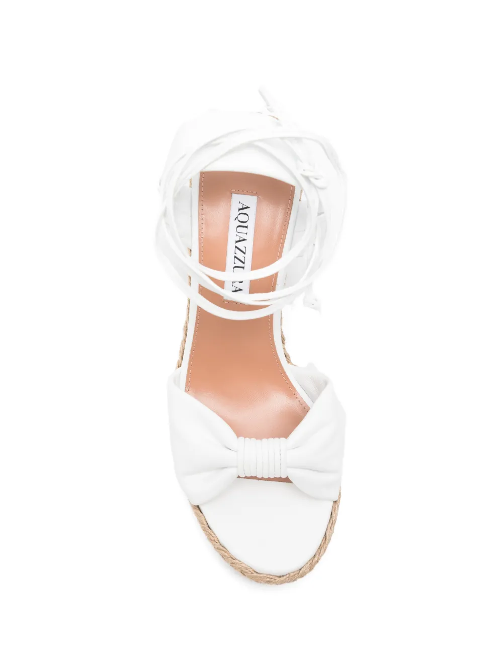 Aquazzura Espadrilles met sleehak en strik Wit