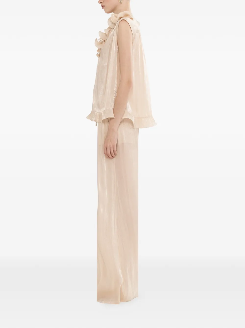  Nissa Ruffled Chiffon Top - Neutrals 