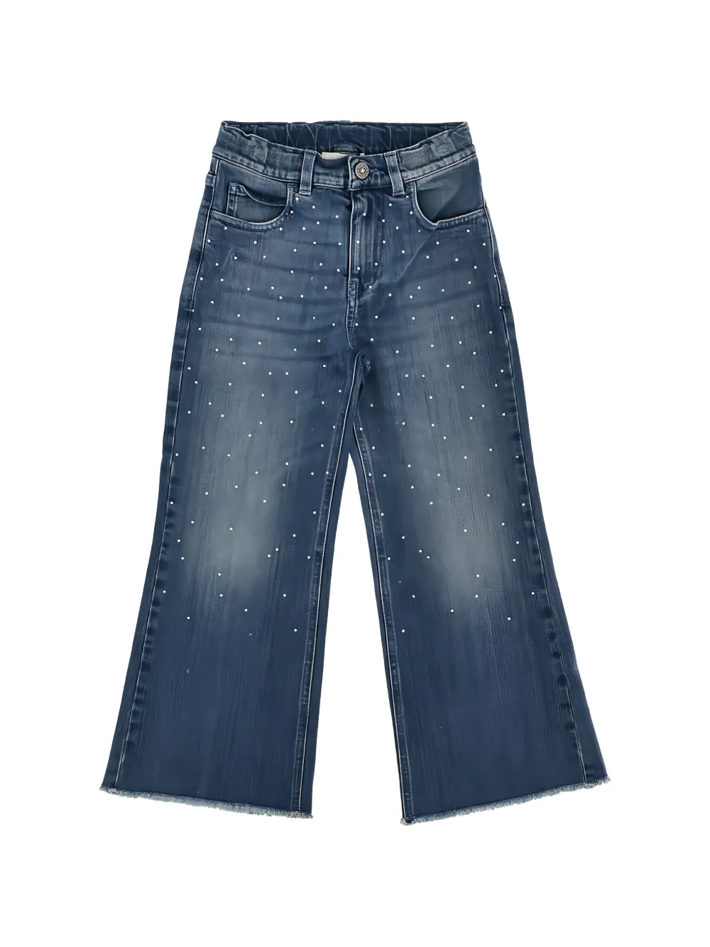 Golden Goose Kids embellished frayed jeans - Blu
