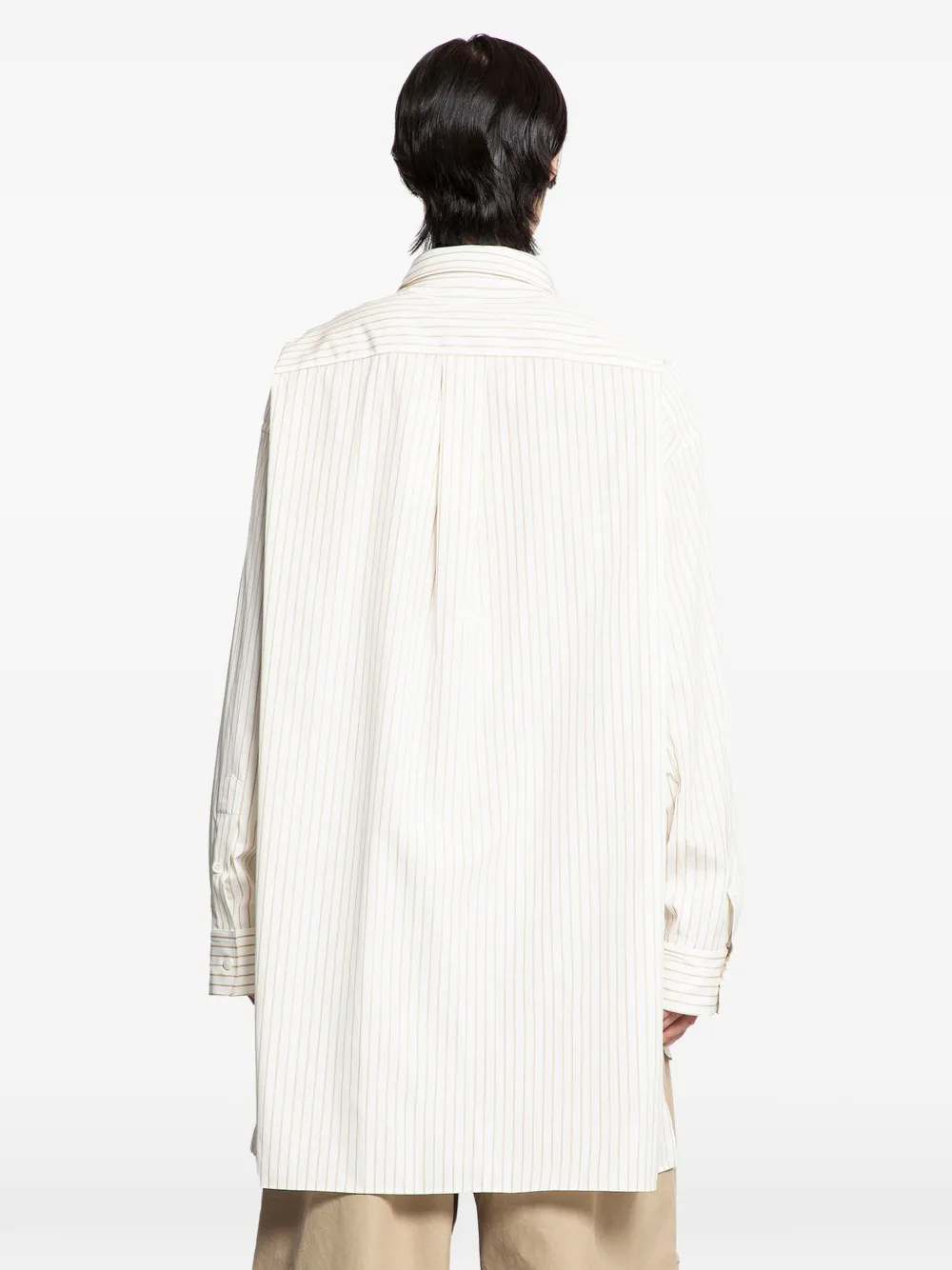  Hed Mayner Pinstriped Bib Shirt - White 