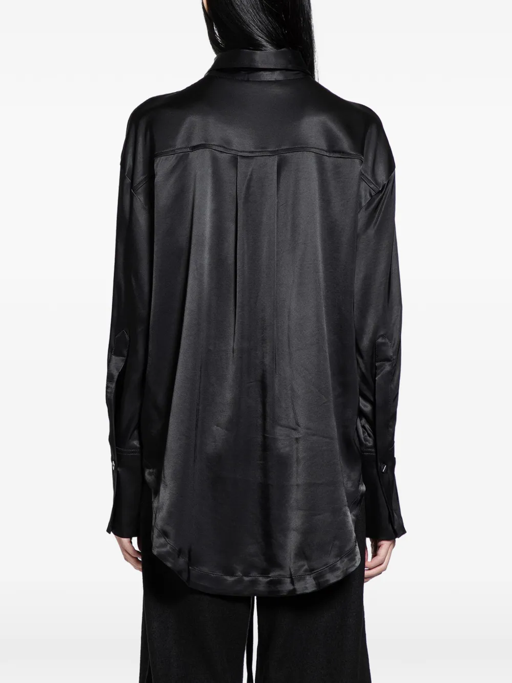  Thom Krom Satin Shirt - Black 