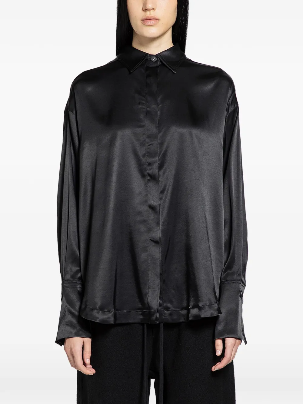 Thom Krom satin shirt - Nero