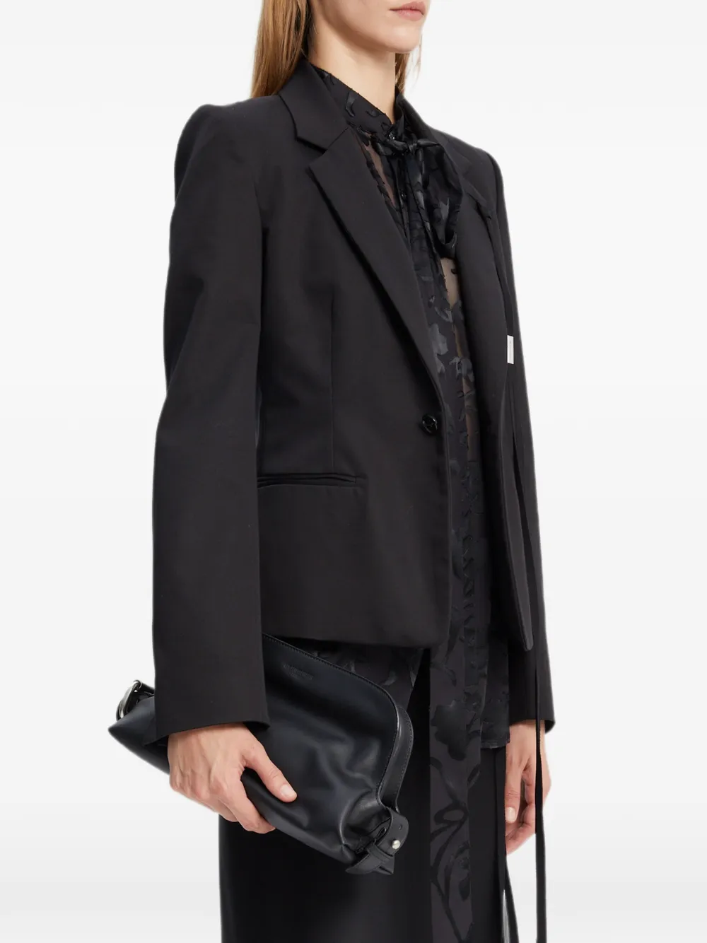 Ann Demeulemeester Leren clutch met gesp Zwart