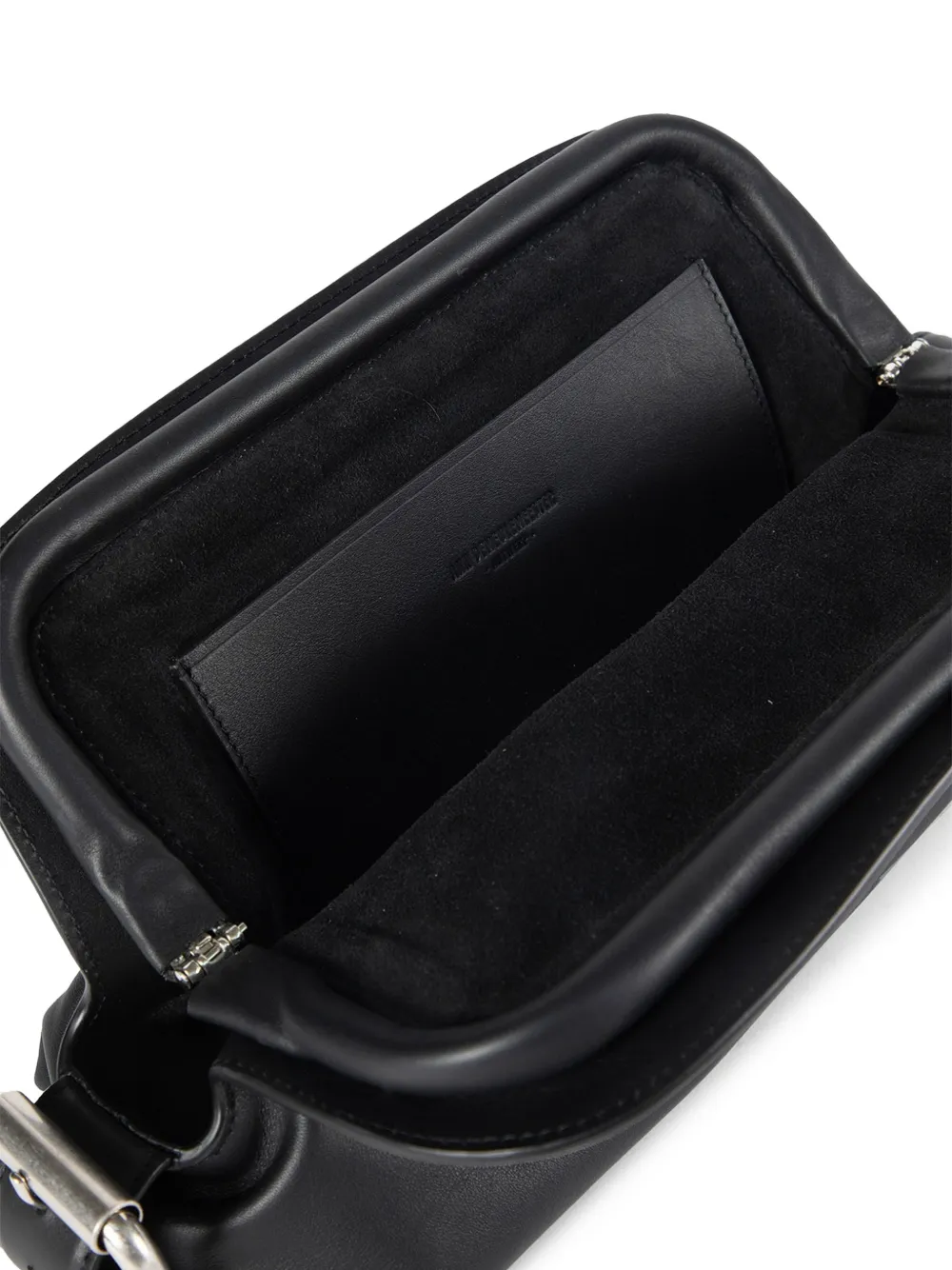 Ann Demeulemeester Leren clutch met gesp Zwart