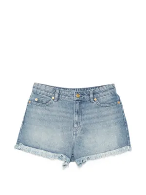 Alexander Wang logo-print Denim Shorts | Blue | FARFETCH