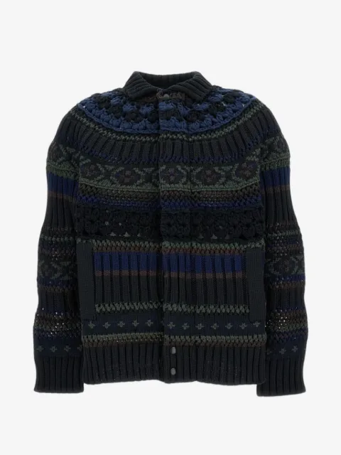 sacai Cardigan de crochê com recortes