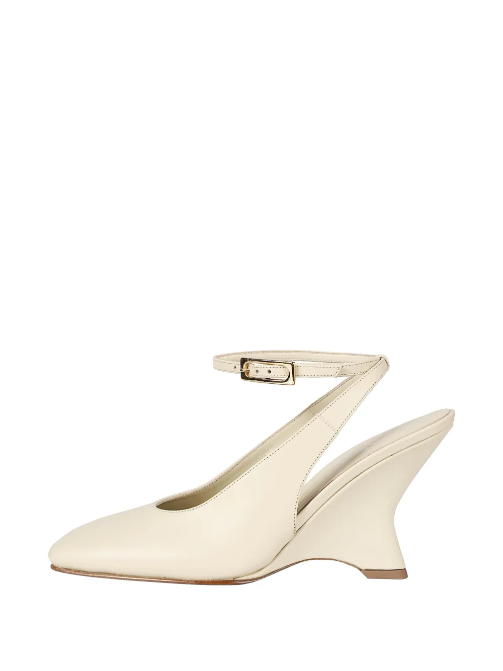 GIABORGHINI Pumps met enkelbandje en vierkante neus Beige