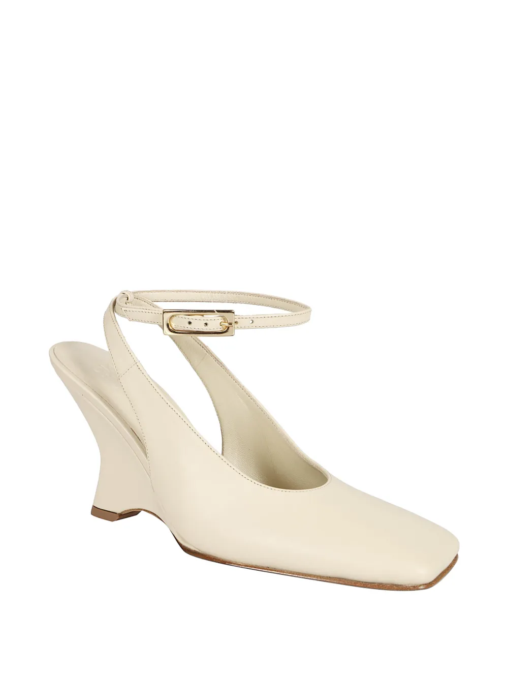 GIABORGHINI Pumps met enkelbandje en vierkante neus Beige