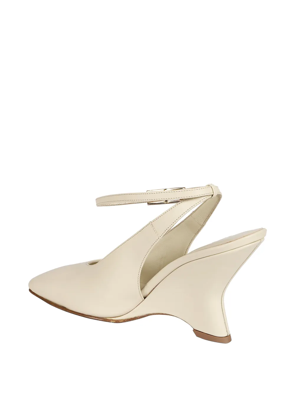 GIABORGHINI Pumps met enkelbandje en vierkante neus Beige