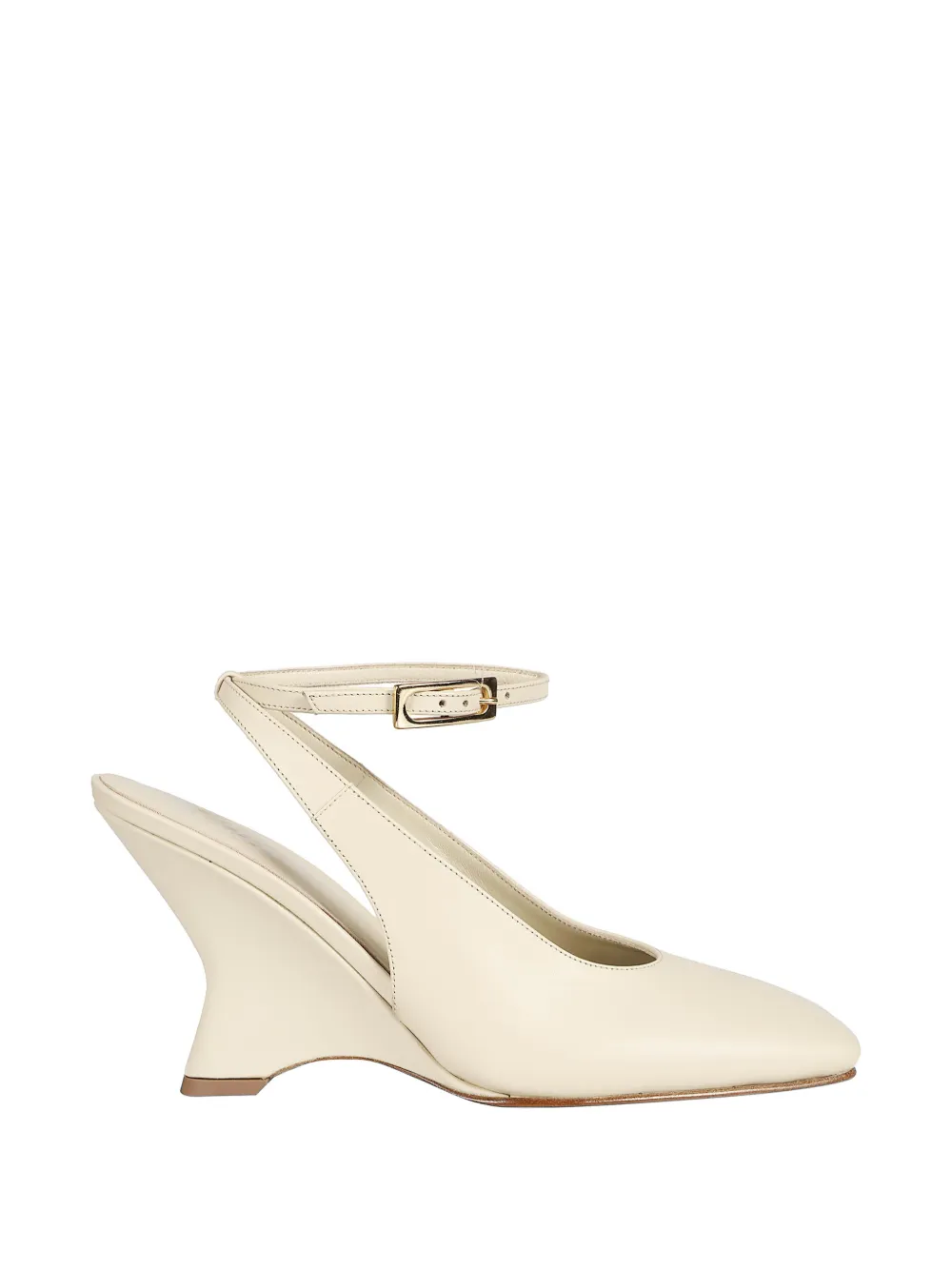 GIABORGHINI square toe ankle strap heeled pumps – Neutrals
