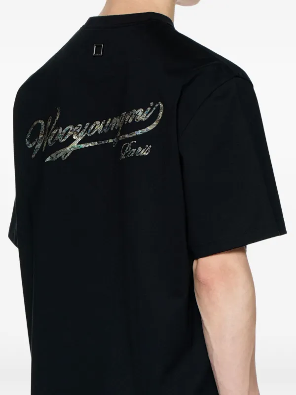 Wooyoungmi logo-lettering T-shirt | Black | FARFETCH JO