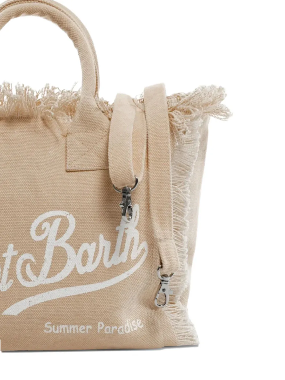 MC2 Saint Barth Kids Shopper met franje afwerking Beige