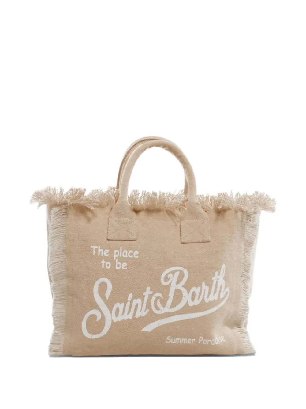 MC2 Saint Barth Kids Shopper met franje afwerking Beige