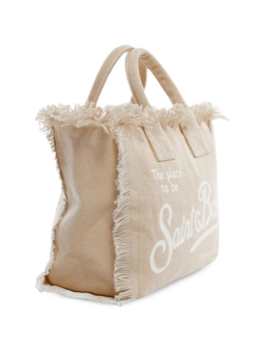 MC2 Saint Barth Kids Shopper met franje afwerking Beige