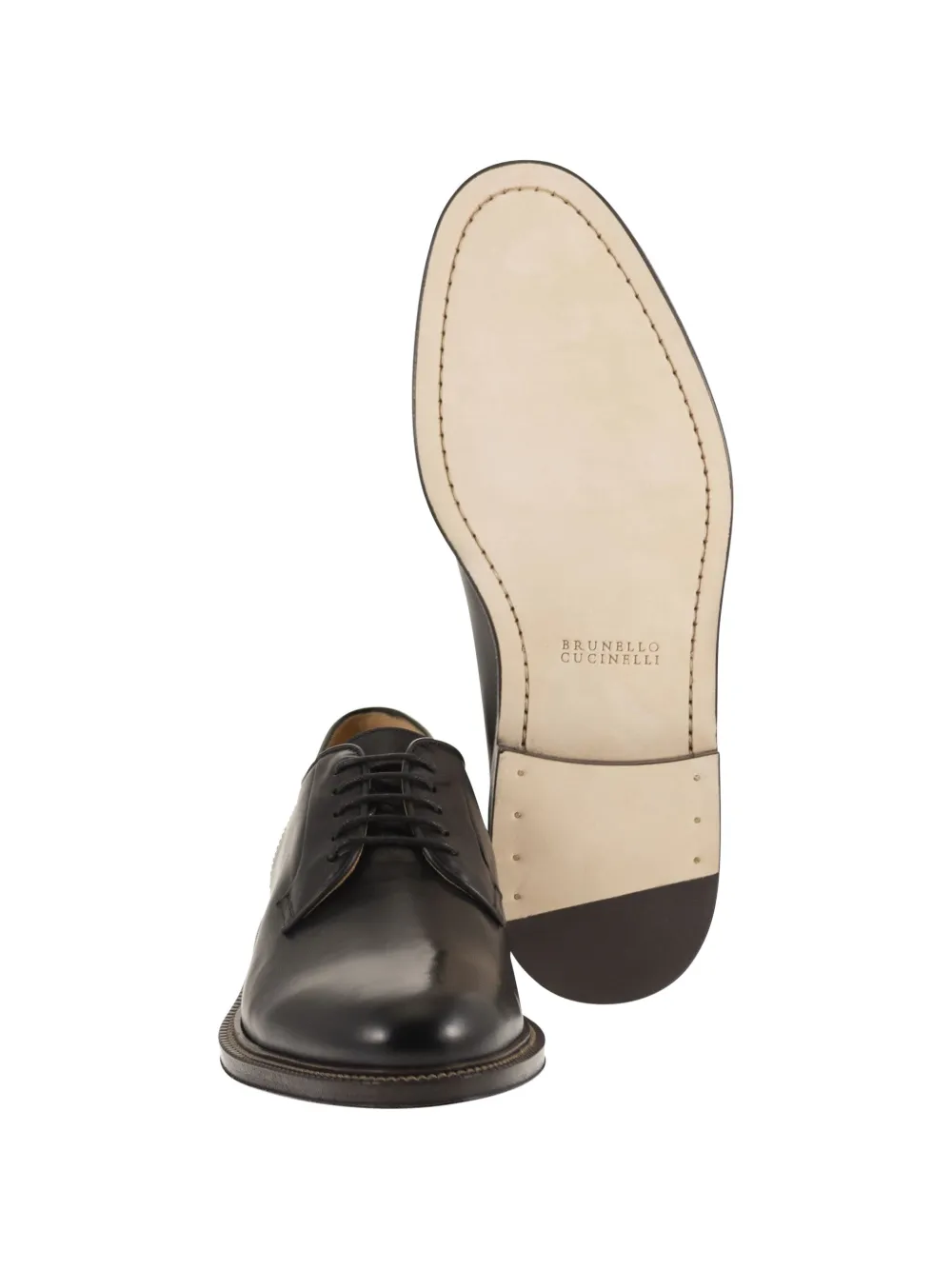 Brunello Cucinelli Leren derby schoenen Zwart