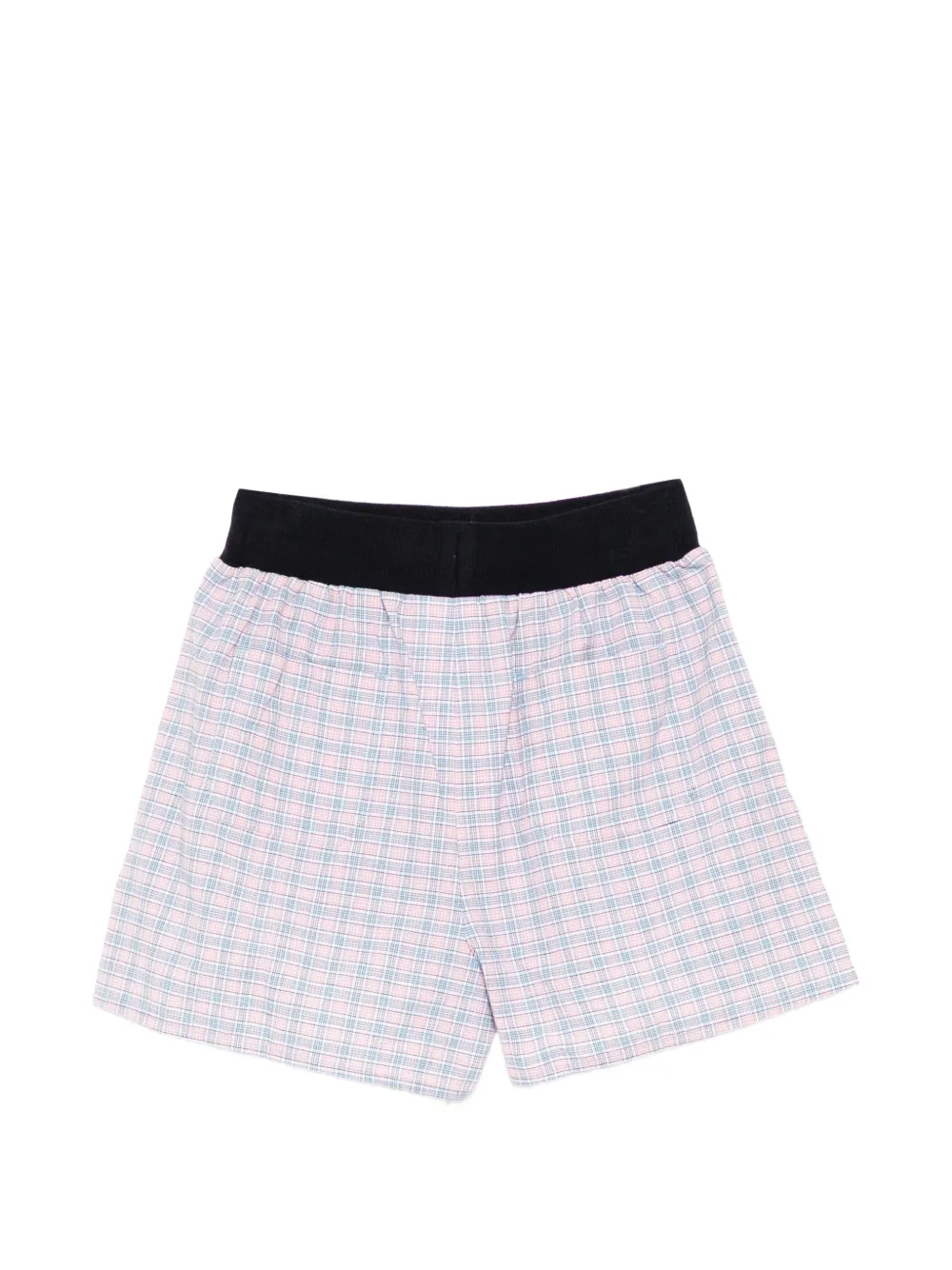 Mardi Mercredi Les Petites Geruite shorts met contrasterende tailleband Roze