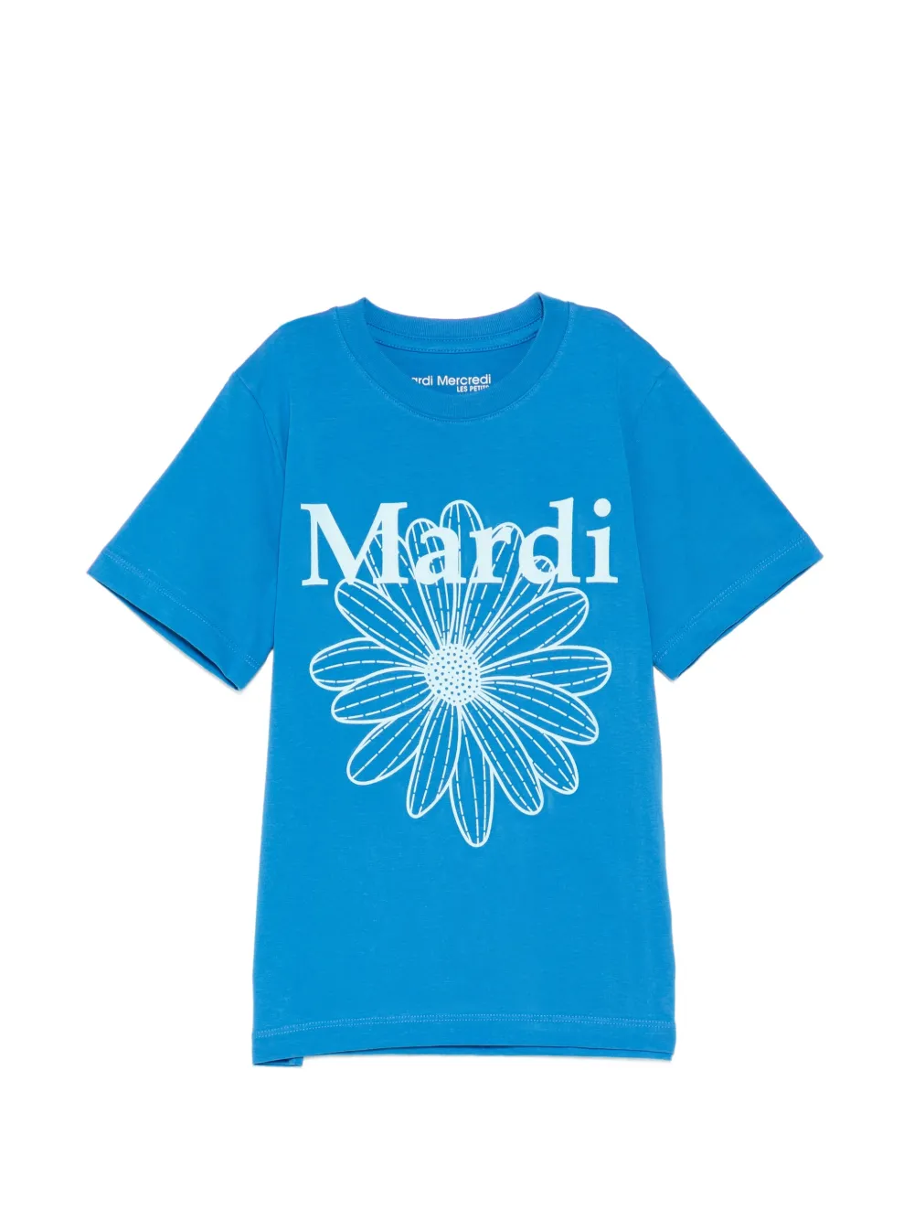 Mardi Mercredi Les Petites FLOWERMARDI NEEDLEWORK T-shirt - Blu