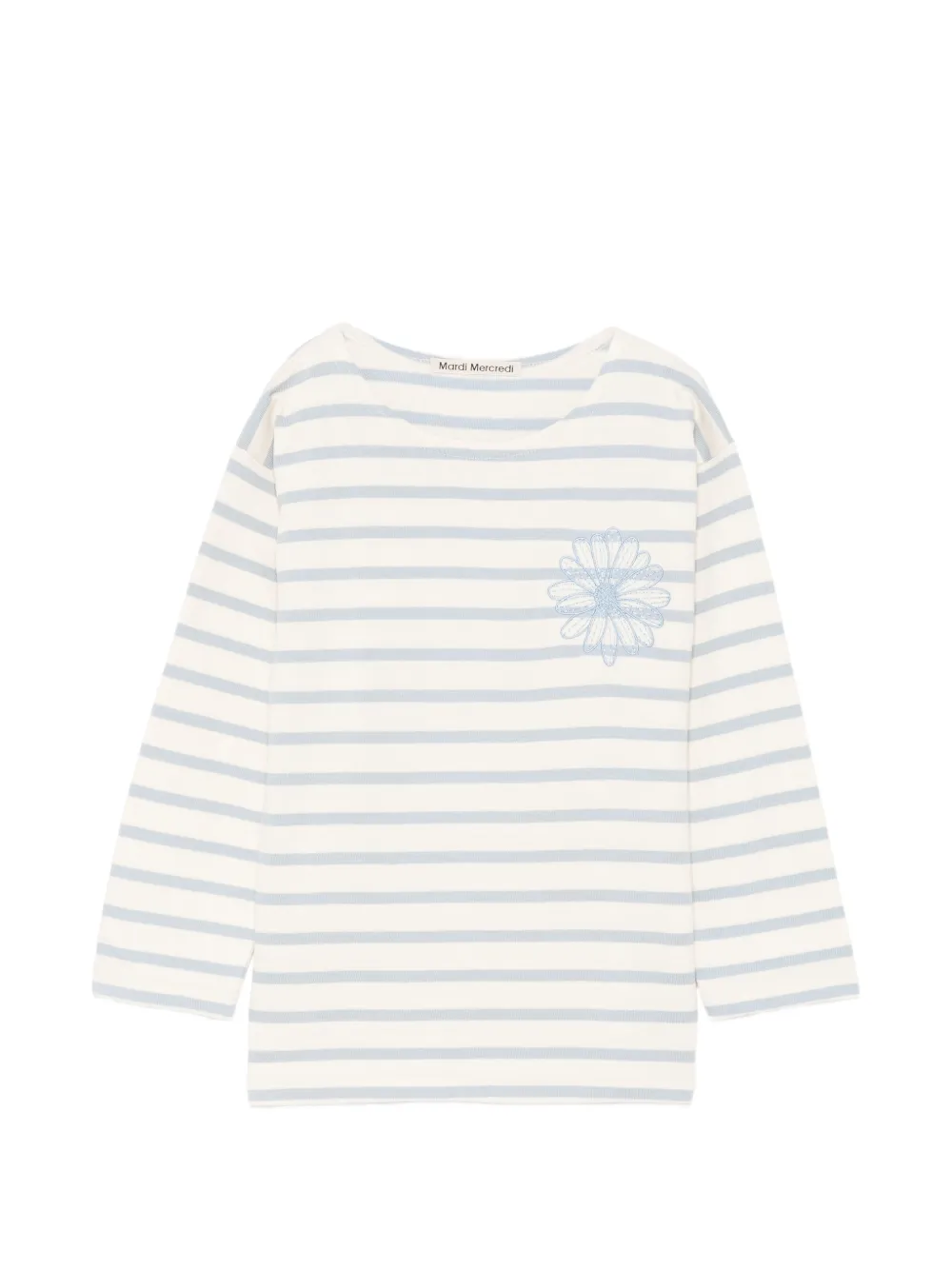 Mardi Mercredi Les Petites striped flower top - Blu