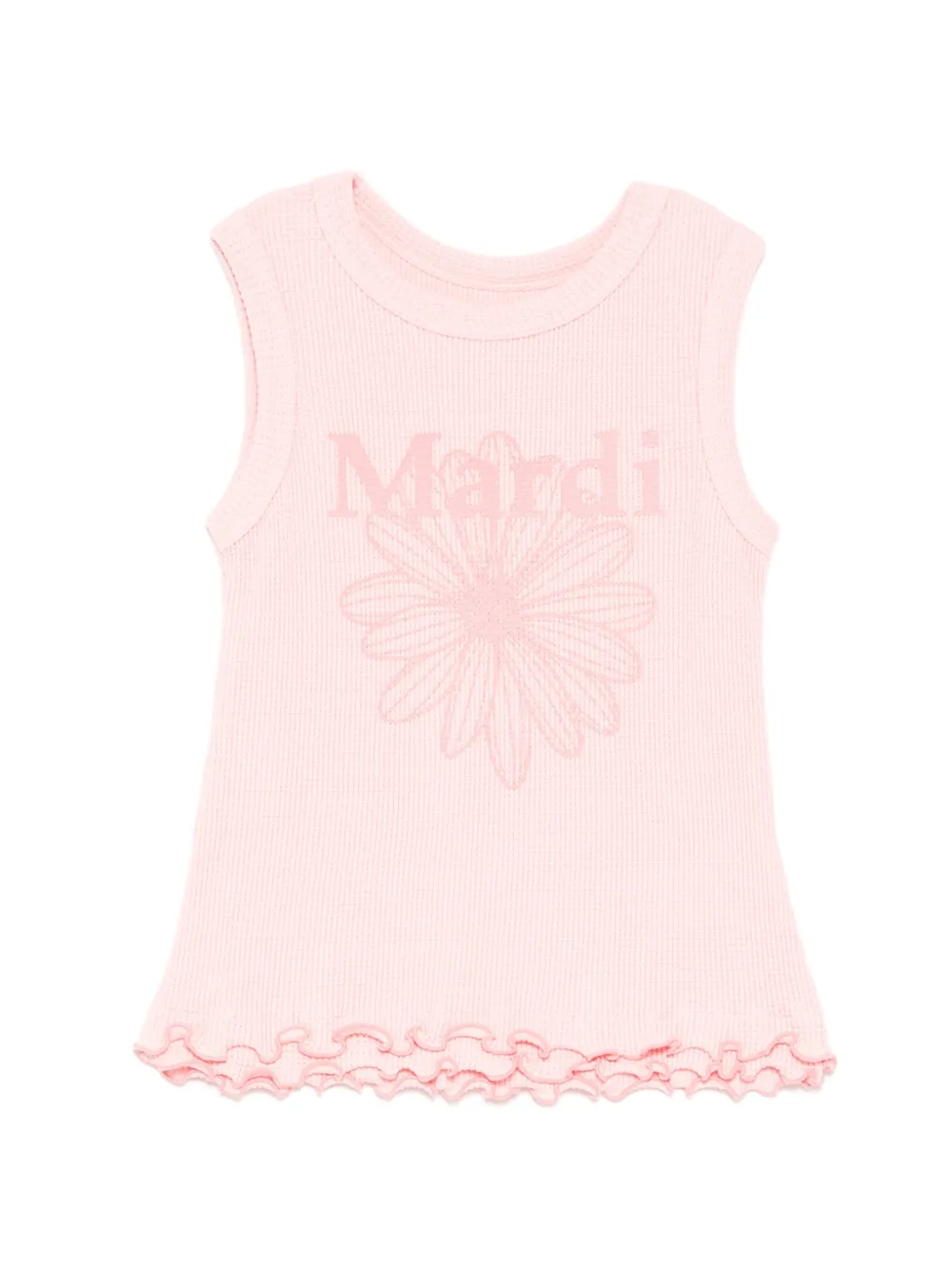 Mardi Mercredi Les Petites WAFFLE SLEEVELESS FLOWERMARDI top - Rosa