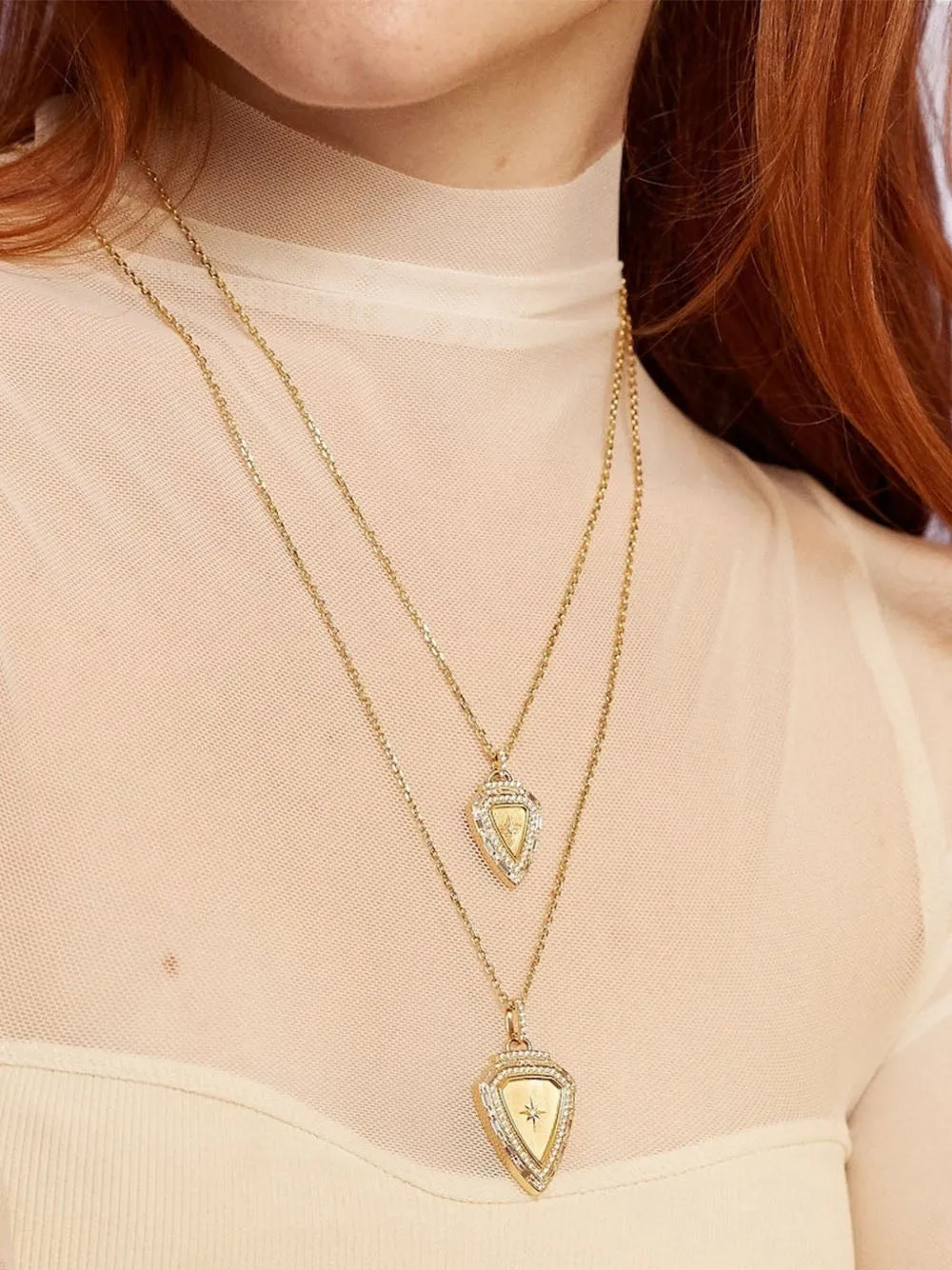 Diamond Shield Pendant Necklace