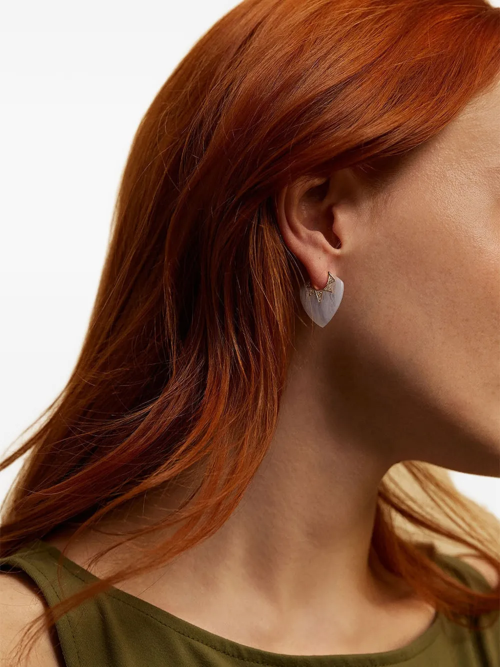 Blue Lace Agate Classic Guitar Pick Earrings
