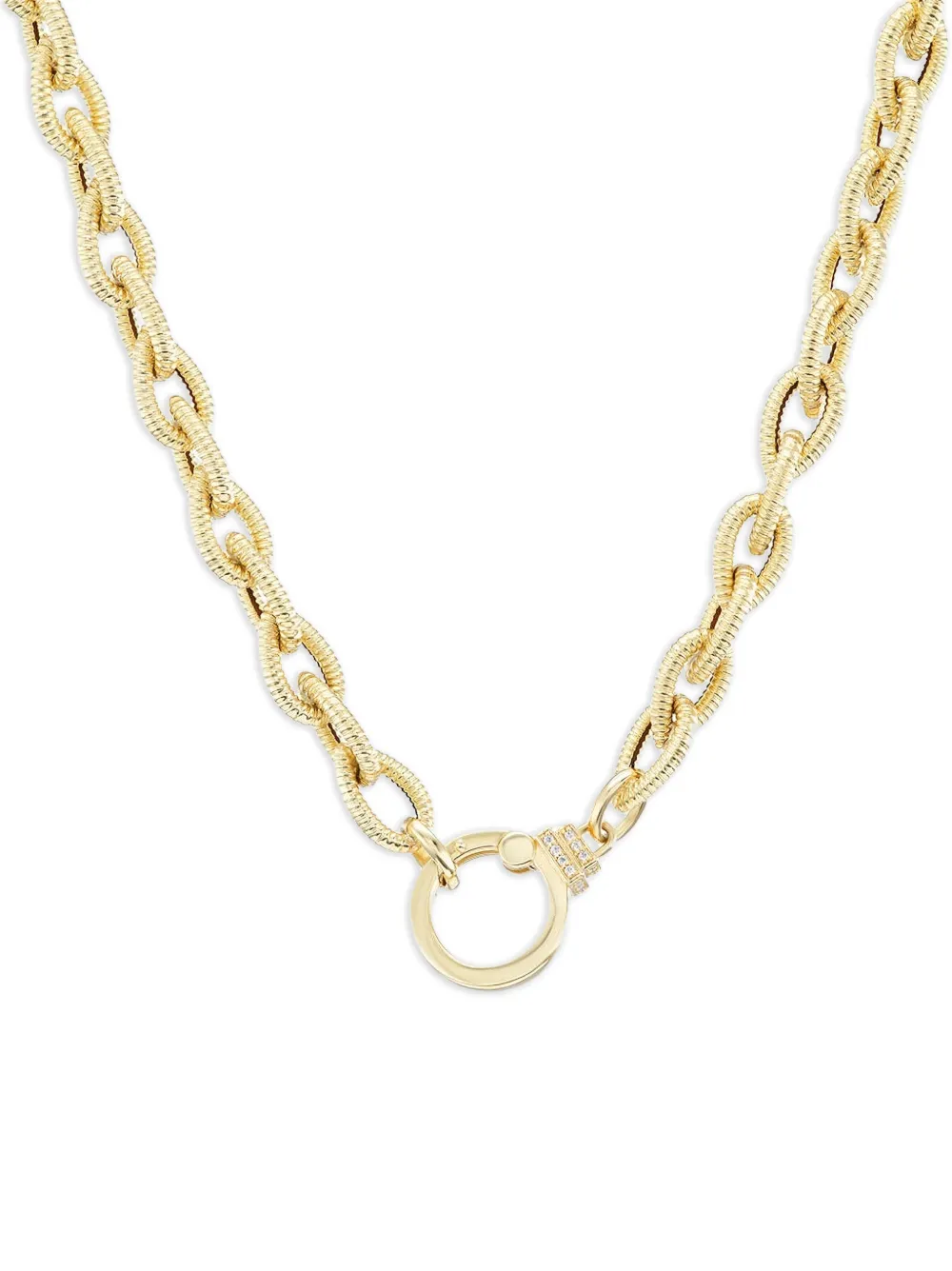 Sorellina diamond textured teardrop chain necklace - Oro