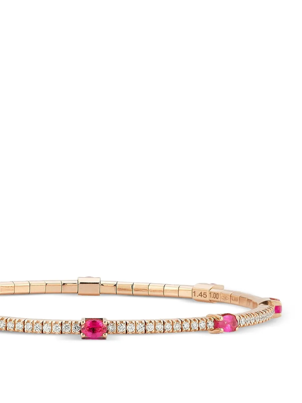  Roberto Demeglio Diamond Ruby Oval Bracelet - Pink 