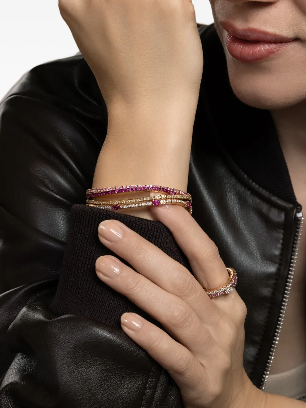  Roberto Demeglio Pink Sapphire Stretch Bracelet 