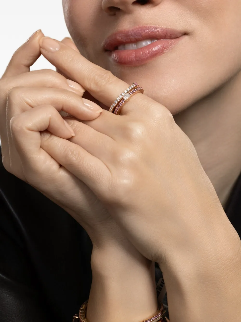  Roberto Demeglio Pink Sapphire Diamond Extensible Ring 