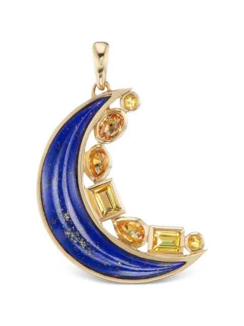 Sorellina lapis yellow sapphire moon pendant