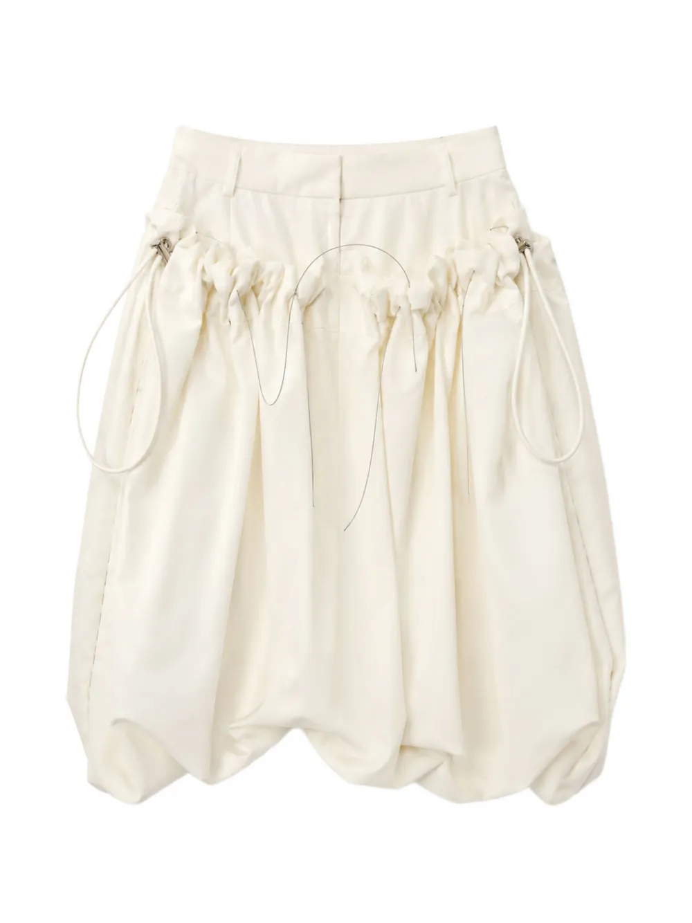 sacai drawstring-waist skirt - Bianco