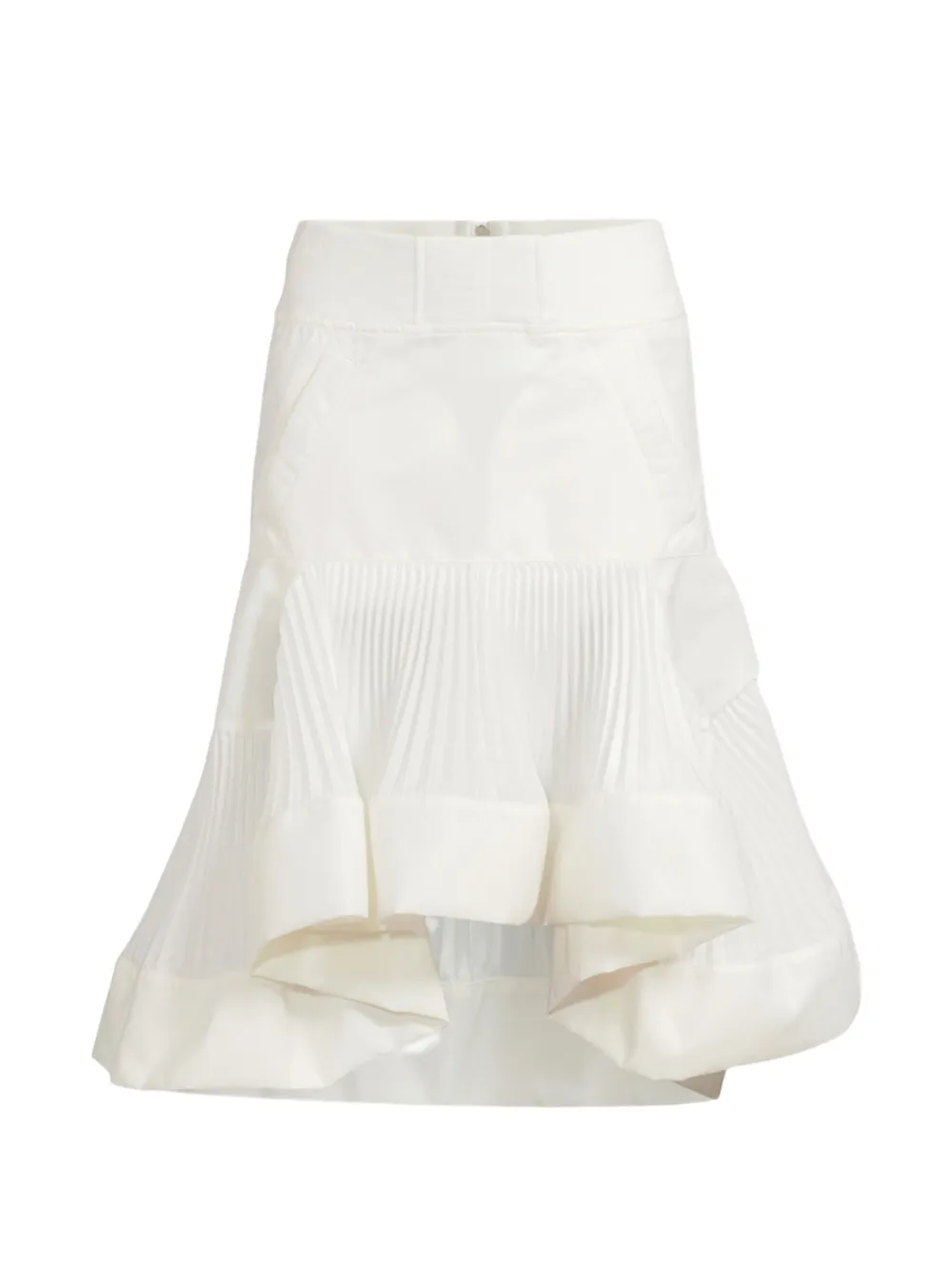 sacai ruffled pleated A-line skirt - Weiß