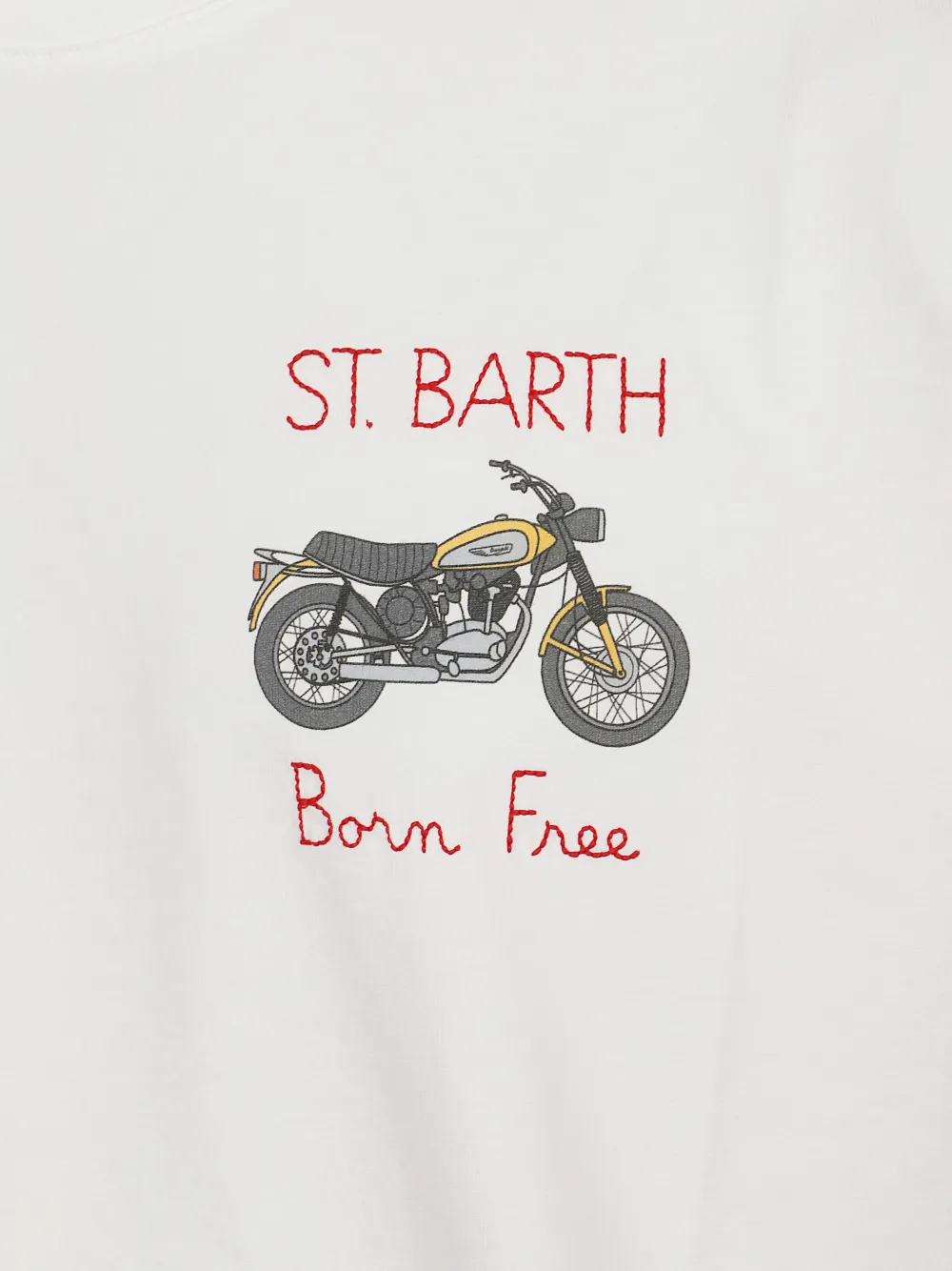 MC2 Saint Barth Portofino T-shirt met Born Free borduurwerk Wit