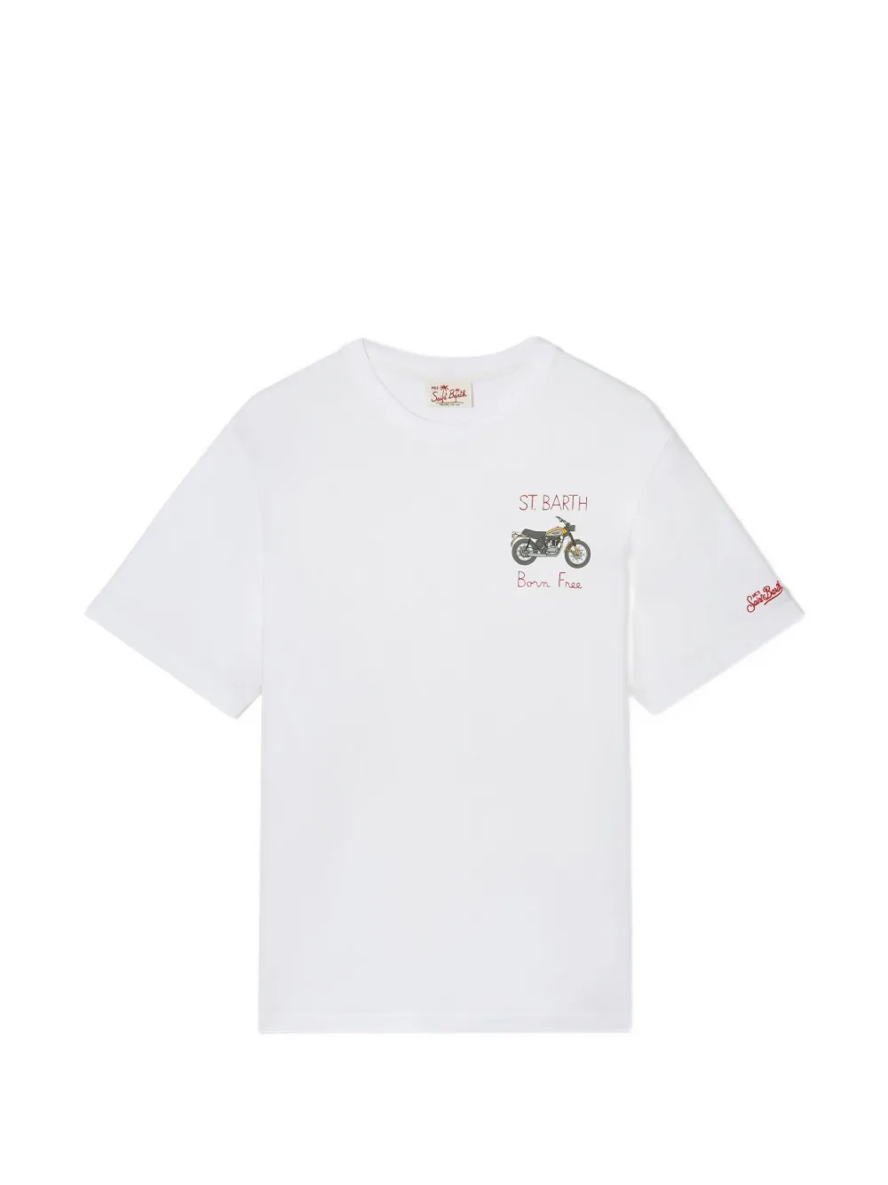 MC2 Saint Barth Portofino T-shirt met Born Free borduurwerk Wit