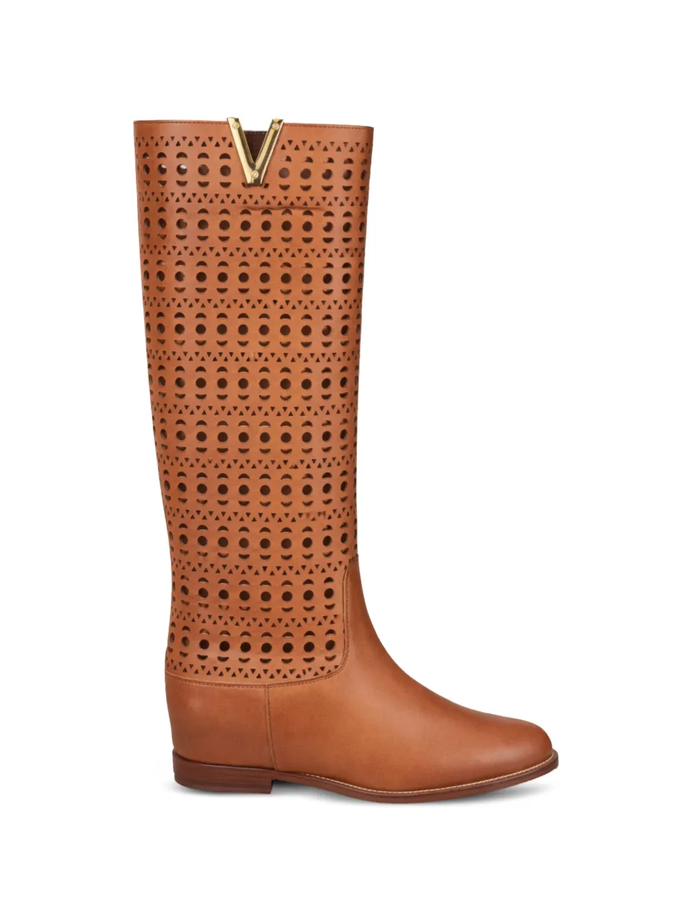 Via Roma 15 cutout-details knee-high leather boots Bruin