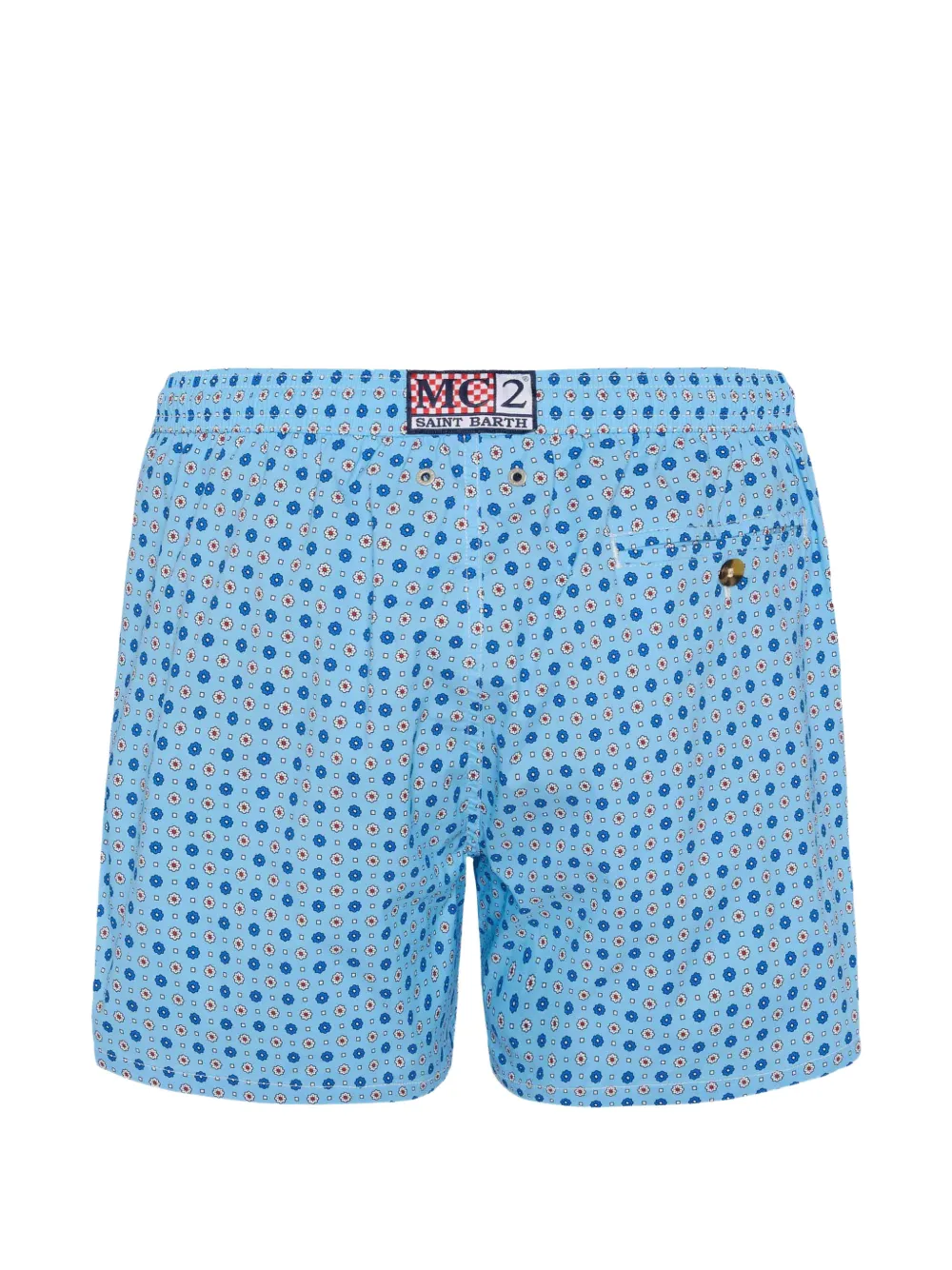 MC2 Saint Barth Lichtblauwe Lighting Micro zwembroek met geometrische print