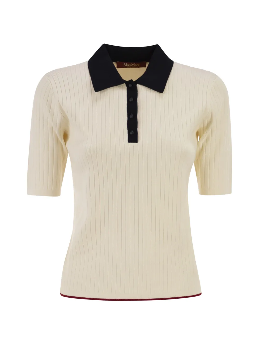 Max Mara ribbed polo top - Nude