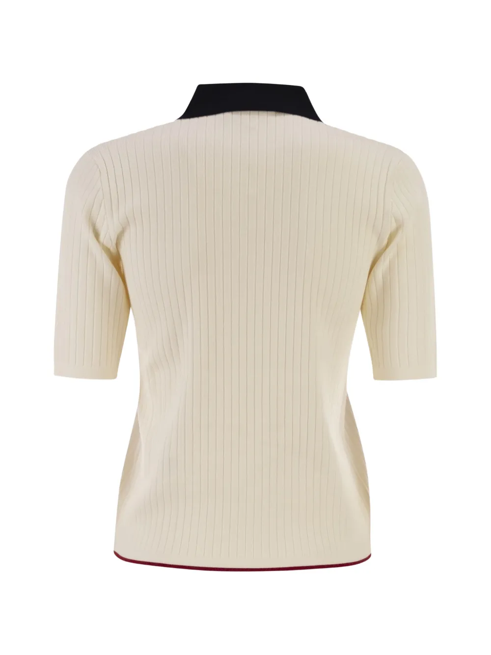  Max Mara Ribbed Polo Top - Neutrals 