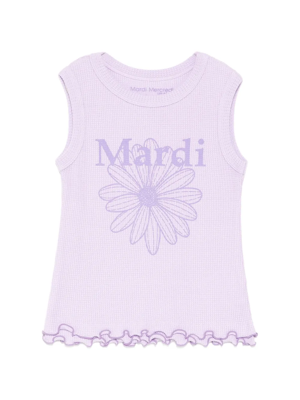 Mardi Mercredi Les Petites WAFFLE SLEEVELESS FLOWERMARDI top - Viola